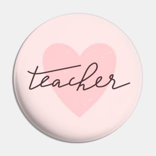 Teacher typography print. Quote design with heart. Pin