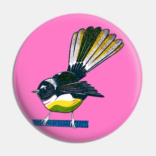 Fantail riso style print Pin