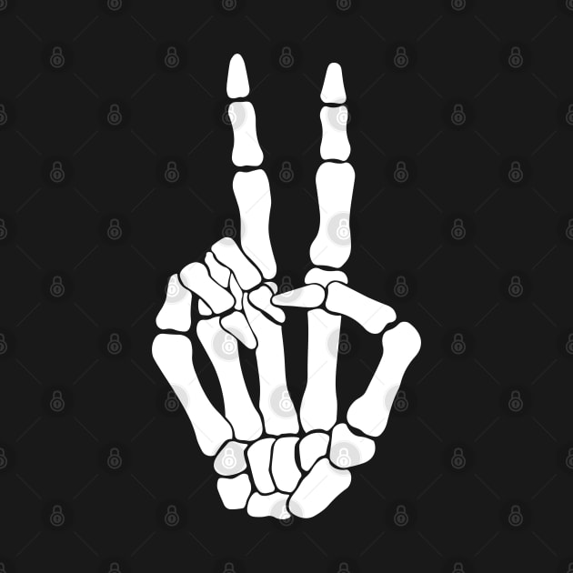 Skeleton Peace Sign Hand Hippie Halloween Pocket by PUFFYP