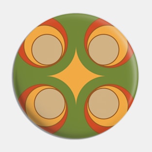 Groovy Circular Retro Pattern Design #2 Pin
