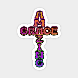 Amazing Grace Colorful Typography Magnet