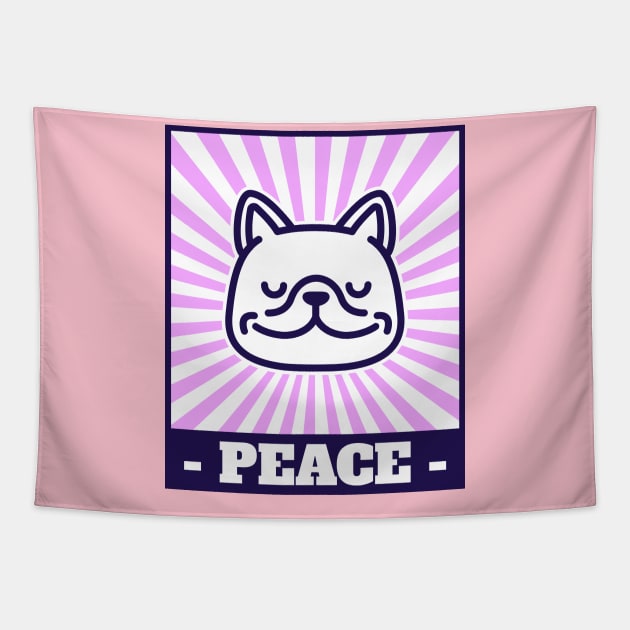 Puppy Peace Tapestry by Peanut Tops