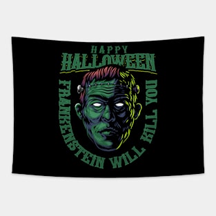 Halloween - Frankenstein Illustration Tapestry