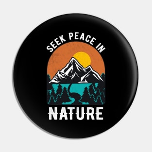 Peace In Nature Mountains Hiking Outdoor Camping Pin