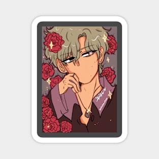 Flower anime boy Magnet