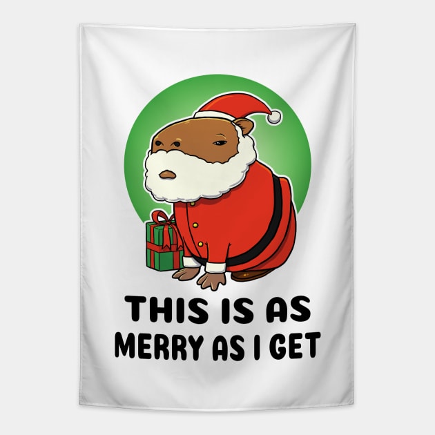 This is as merry as I get Capybara Santa Tapestry by capydays