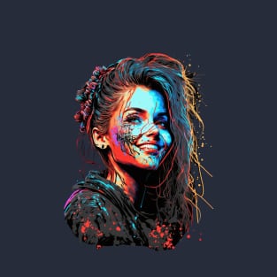 Cyberpunk Girl Smile T-Shirt