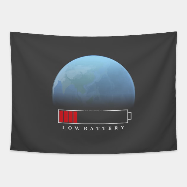 Our Earth in Low Battery Tapestry by MakeItBetterPlace