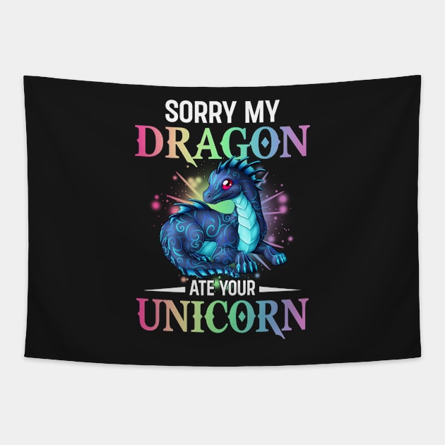 My Dragon Ate Your Unicorn Tapestry by melinhsocson