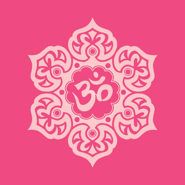 Pink Lotus Flower Yoga Om by jeffbartels