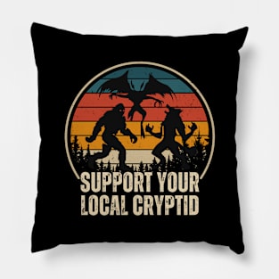 Support Your Local Cryptid, Funny Cryptid Pillow