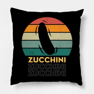 Zucchini Vintage Sunset Funny Pillow