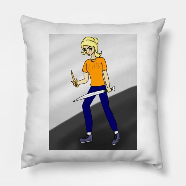 Annabeth Chase Pillow by ceolsonart