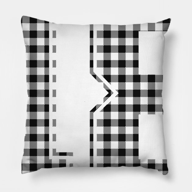 Plaid Number - 18 - Dark Pillow by tavare