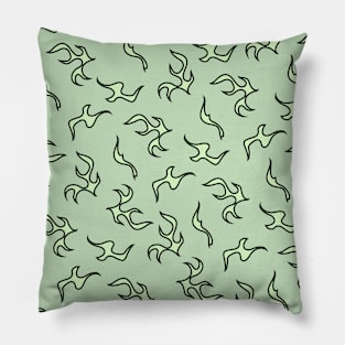 Green Flame Aesthetic Pillow