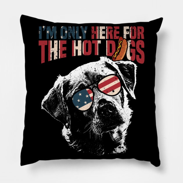 Labrador Shirt Funny 4th of July Pup Tee Pillow by Madfido