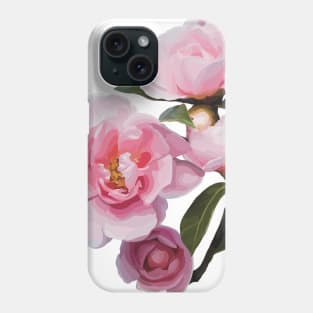 Pretty pink floral roses on a stem Phone Case