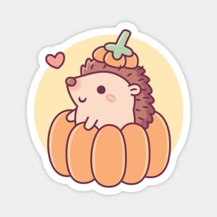 Cute Little Hedgehog In Pumpkin Halloween Autumn Magnet