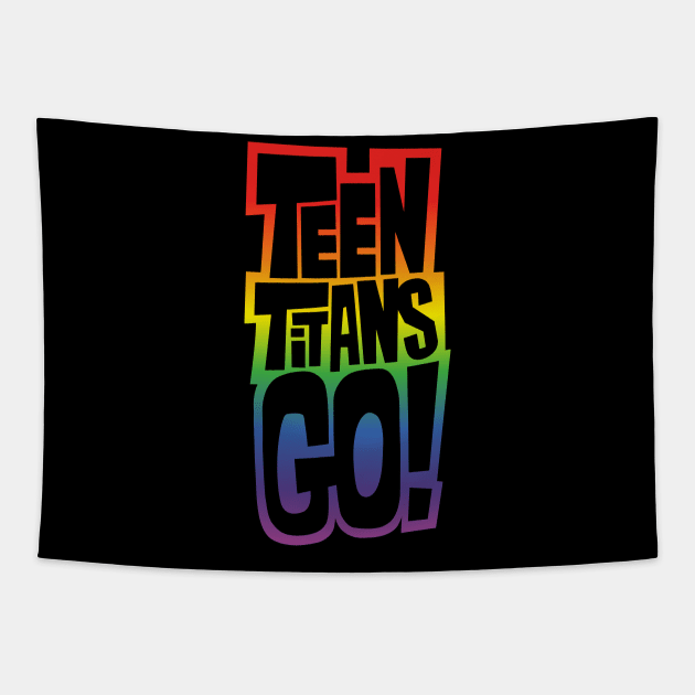 Teen Titans Go! Logo (rainbow effect) Tapestry by GraphicGibbon