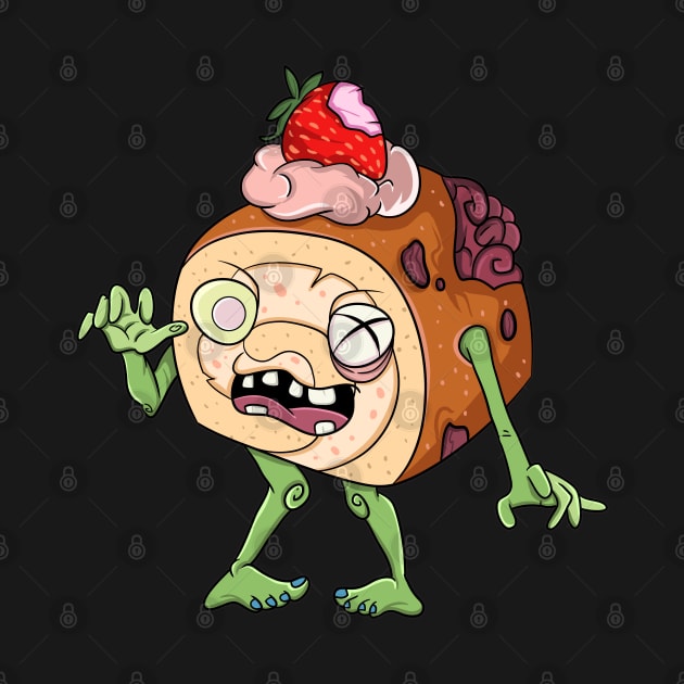 Funny Zombie Strawberry Cake by Trendy Black Sheep