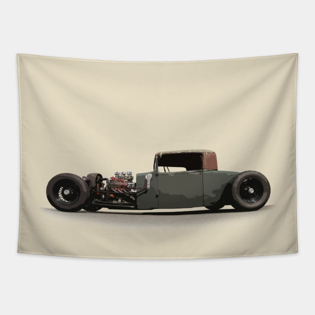 Ford Rat Rod Model A - stylized Tapestry by mal_photography