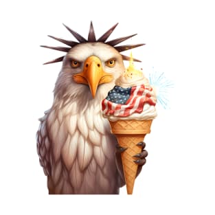 American Bald Eagle with Ice Cream T-Shirt