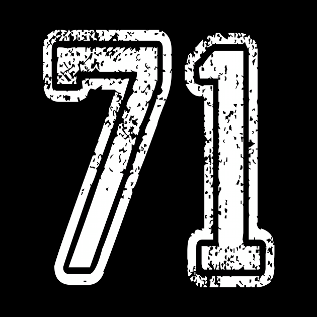 Number 71 Grungy in white by Sterling