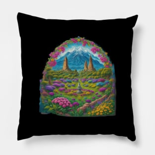 Dahlia Minimalist Flower Art Deco Retro Pillow