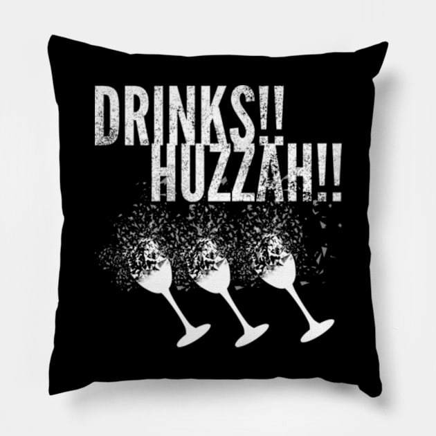 Drinks Huzzah Pillow by Worldengine