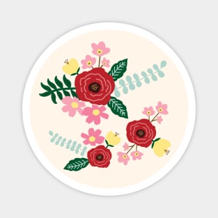 Aromatic rose floral garden - ivory Magnet