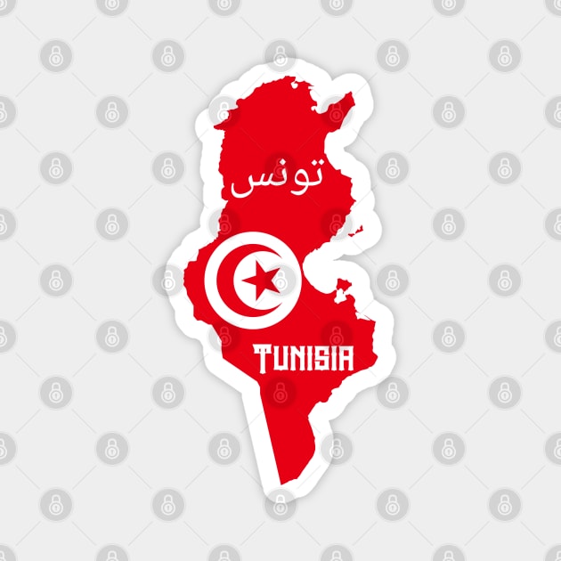 Tunisia flag & map Magnet by Travellers