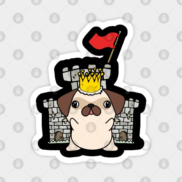 Funny pug is the king of the castle Magnet by Pet Station