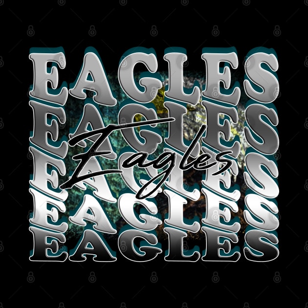 Eagles Retro Vintage Style with Bald Eagle by MuseMints