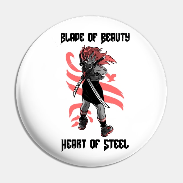 Blade of Beauty, Heart of Steel Pin by Silvana Collection