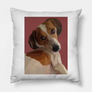 Cute brown and White dog Pillow