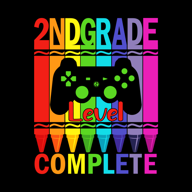 2nd Grade Level Complete Funny Gamer Shirt Back To School Crayons by FONSbually