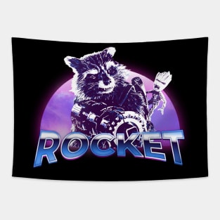 rocket raccoon retrowave Tapestry