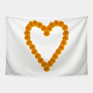 Orange Marigold Heart for Mothers Day Tapestry