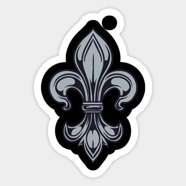 Fleur De Lis Drawn In Gray Glossy Fleur De Lis Sticker Teepublic