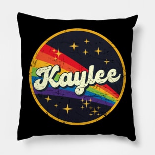Kaylee // Rainbow In Space Vintage Grunge-Style Pillow