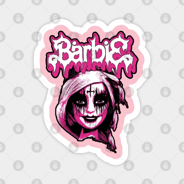 Barbie metal Magnet by Vermindesign