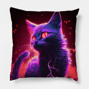 Stray Cyberpunk Cat Pillow