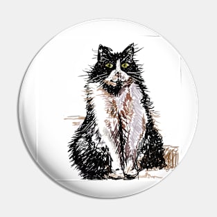 Tuxedo Cat Cute Drawing Pin