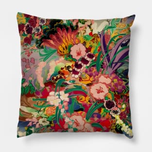 Japanese Floral Pattern Ikebana Pillow