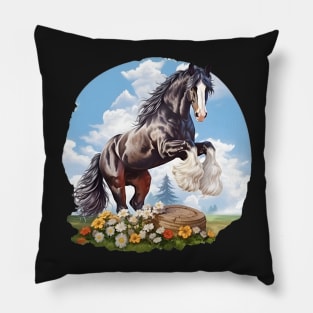 Shire or Clydesdale Draft Horse Sticker Pillow