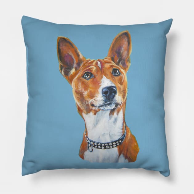 Basenji Fine Art Painting Pillow by LASHEPARD