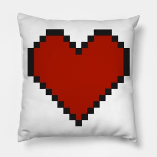 Pixel Art Heart Red Pillow