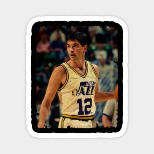 John Stockton - Vintage Design Of Basketball Magnet