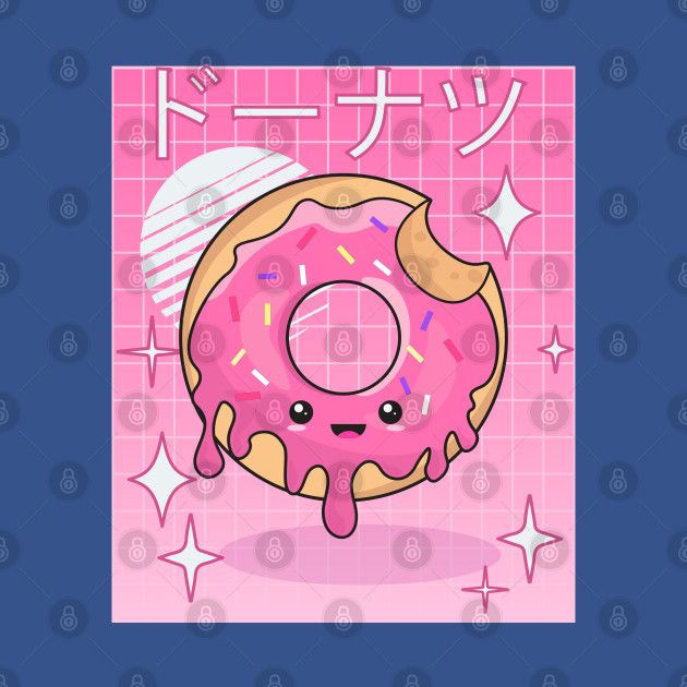 Disover Funny 90s Japanese Kawaii Donut Vintage Aesthetic Vaporwave - Donut - T-Shirt