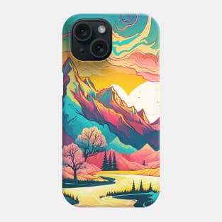 Pastel Landscape | Colorful Psychedelic Art Phone Case